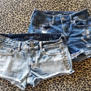 Two Pair American Eagle Jean Shorts-size 4